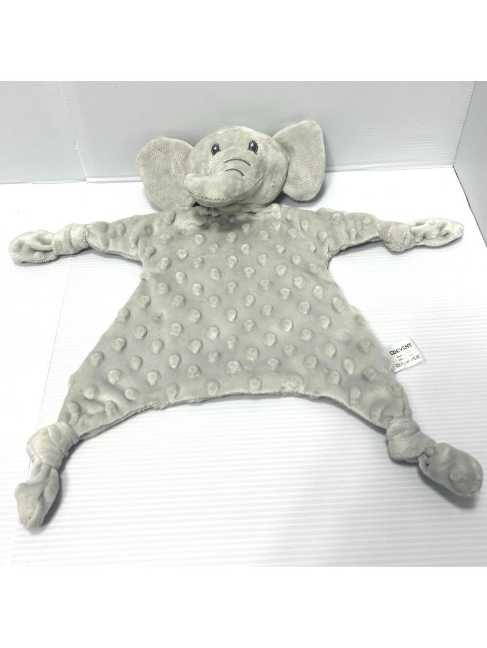 Cloud Island Elephant Baby Security Blanket Grey Minky Dot Plush Lovie New